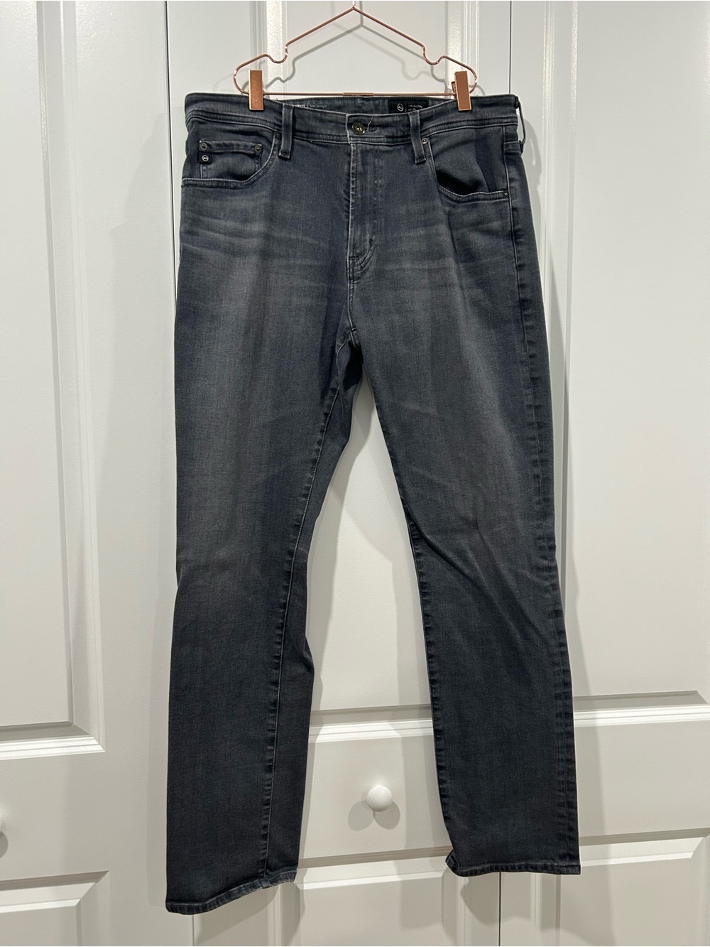 Ag Adriano Goldschmied Men's Slim Straight Jeans - Charcoal Gray Wash